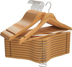 Utopia Home Premium Wooden Hangers 20 Pack - Heavy Duty & Durable Coat Hanger - Wood Hanger with 360-Degree Rotatable Hook - Clothes Hangers with Non-Slip Shoulder Notches For Shirts & Coats (Natural)
