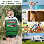 Suitcase Organizer - Carry On Closet Luggage Organizers Accessories - Foldable & Hangable Portable Hanging Travel Shelves with Shoulder Strap - Medium, Green