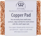 Redecker Mini Copper Scrubbing Pad, Firm Copper Braided Scrubber for Small Areas & Corners, Wet Use Kitchen Scouring Pad for Steel Glass Ceramic Rust Removal, 2 x 1.6 in, Made in Netherlands