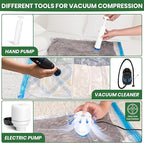 Vacuum Storage Bags,10Pack Vacuum Seal Bags for Clothing,Bedding,Clothes,Comforters,Blankets,Pillows-5 Jumbo+5Large Space Bag Vacuumm Storage Bag Hand Pump Inclued