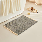 Bath Mats for Bathroom Non Slip,Waffle Luxury Bath Mat,Machine Washable Bath Mat for Shower,Ultra Soft Bathmat,Bluish Grey & Yellow,18"*30"