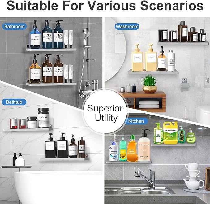 TEAMOLA Quick Drying Stone Shower Caddy, 2 Pack Water Absorbent Diatomite Tray Diatomaceous Earth Kitchen Soap Dish,Hand soap Holder, Water Absorbing Stone Used for Home & Kitchen Storage