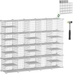 Wire Cube Storage Organizer, 20 Cubes Converted into 23 Cubes, Sturdy Metal Grids Storage Shelf Closet Shelving Units and Storage, Shelves for Bedroom LIvingroom Office