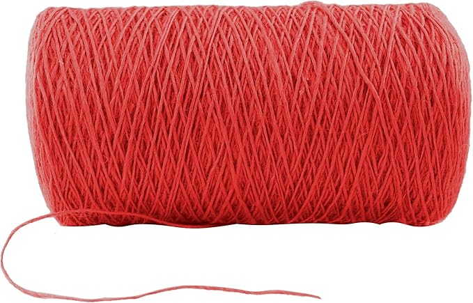 1mm x 2000 Feet Red Jute Rope, Twine for Gardening Tomato Climbing Plant Tie Floristry Crafts Gift Wrapping Packing Decor