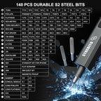 STREBITO 155 in 1 Mini Electric Screwdriver Set, Upgraded Small Electric Screwdriver Cordless, 5 Torque Settings, Max 7 N.m, Electronic Power Screwdriver Repair Tool Kit for Mac, Computer Pc Building