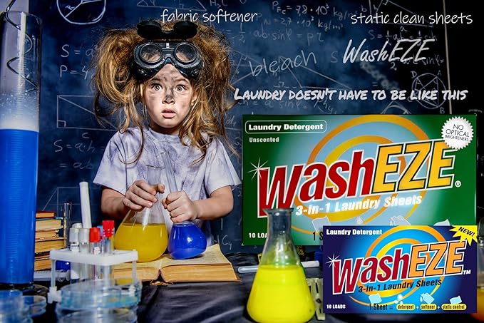 3 in 1 Laundry Detergent Sheets Unscented 40 count with Fabric Softener Fragrance and Phosphate Free- More efficient than pods pacs powders or liquids