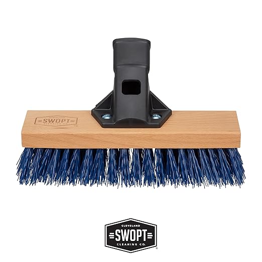 SWOPT 10” Premium Multi-Surface Scrub Brush Head — Cleaning Head Interchangeable with All SWOPT Cleaning Products for More Efficient Cleaning and Storage — Clean Driveways, Decks, and Siding