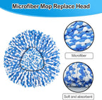 Spin Mop Handle,Mop Head,Base and Brush for OCedar RinseClean 2 Tank System,Include 2 Microfiber Spin Mop Replacement Head,4 Section 30-58" Iron Mop Handle,1 Base and 1 Scrub Brush for Floor Cleaning