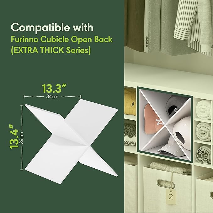 Furinno Cubicle X-Shelf Cube Organizer Insert (Does not fit IKEA Kallax Shelving), White