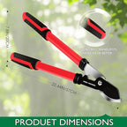23" Bypass Lopper,Heavy Duty Branch Cutter with 2" Cutting Capacity,Tree Trimmer for Gardening, Enhanced Handheld Triangle Iron Tube Lopper
