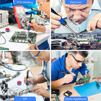 Soldering Iron Kit, 90W LED Digital Soldering Gun kit with Ceramic Heater, 110V Adjustable Temperature Solder Welding Iron Kits, Auto-sleep, Thermostatic Design, Black