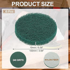 uxcell 8Pcs Scrubber Scouring Pad, 4 Inch 240 Grits Drill Power Brush Hoop and Loop Scrub Pads Discs Polishing Pad for Household Furniture Automotive Cleaning, Green