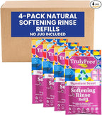 Fabric Softening Conditioner for Clothes| Safe for Babies & Kids with Sensitive Skin | Plant-Based | Includes 4 Refills| Signature Scent Rinse(200 Loads)