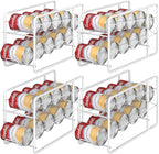 MOOACE 4 Pack Can Dispenser Rack, Stackable Can Storage Organizer Holder for Canned food Kitchen Cabinet Pantry Countertop, White
