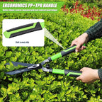 Professional Heavy Duty Hedge Shears 23" - Serrated Blade & Dual Shock Handle, Ergonomic Gardening Clippers with Anti-Rust Coating
