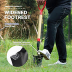 Drain Spade Shovel, Garden Drain Spade, Trenching Shovel, Woode D-Handle, Steel Y-Grip, 45 Inch Spade for Digging Transplanting & Edging (Red)