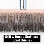 MAXMAN Floor Scrubber,Deck Brush,Stainless Steel Floor Scrub Brush with Long Handle, 63" Heavy Duty Outdoor Push Broom, Moss Remover, Scratch Brush for Scrubbing Concrete, Patio, Garden, Garage