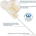 Redecker Natural Pig Bristle and Cotton Cleaning Brush, 12-5/8-Inches