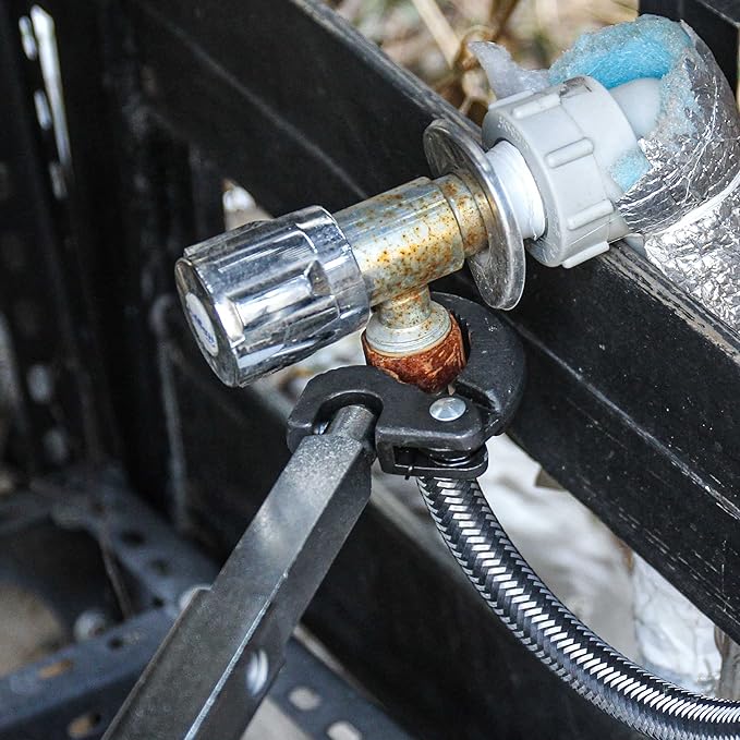 HAUTMEC Telescoping Basin Wrench, Sink Wrench, 3/8" to 1-1/4" Jaw Capacity, 10" to 17" Extendable Handle, Steel Sink Faucet Remover PL0025