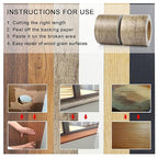 BOMEI PACK Wood Grain Repair Tape,Self Adhesive Repair Patch for Furniture, Floors, Cabinets, Windows, Doors, RV, Home Decor and DIY Projects (1, Grey Coffee)