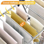 KINGBOARD Clothes Drying Rack, Laundry Drying Rack with Height-Adjustable, Foldable Gullwing for Easy Storage, No Assembly, Indoor Outdoor Use, 56.4" D x 21.6" W x 39.3" H, Blue