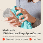 Zeppoli Classic Kitchen Towels - 12 Pack 100% Natural Cotton Towel Set, Reusable Wash Cloths, Absorbent Dish Towels, Machine Washable Hand Towels, Kitchen Essentials - 15” by 25” - Aqua