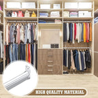 Tandefio Chrome Closet Rod 92 Inch with Oval Closet Rod 6 End Supports for Laundry Room Hanging Clothes Waterproof Shower for Curtains(Silver,6 Sets)