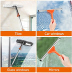 Window Squeegee Cleaner Set 2-in-1 Window Cleaning Tool with Extendable Pole, Window Cleaning kit with Bendable Head for Indoor & Outdoor Glass for Car Indoor Outdoor High Windows（Kit1.0）