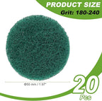 Power Scrub Pads, Scrubbing Pads 180 Grits Scouring Discs - Fitting for (Home Kitchen Cleaning - Drill Attachment - Scrubber Replacement) 20 Pcs & 2 Inch & Green