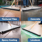 DSV Standard Garage Floor Squeegee 36’’, Neoprene Blade Asphalt Squeegee, Taper Pole Connection - Handle Sold Separately for Tiles, Concrete and Asphalt