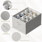 FHSQX 4 Pack Shoe Organizer for Closet,Foldable Shoe Organizer,Fits up to 48 Pairs,Storage Containers With Bottom Support for Shoes (Light Grey, (16.5 * 12.6 * 9.5) x4)