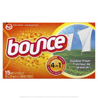Bounce Outdoor Fresh Scented Fabric Softener Dryer Sheets, 15 Count