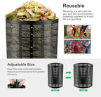 VIVOSUN 300 Gallon Outdoor Compost Bin, Expandable Composter, Easy to Setup & Large Capacity for Backyard, Lawn (Black with Gloves)