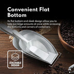 New Star Foodservice 34721 One-Piece Cast Aluminum Flat Bottom Bar Ice Flour Utility Scoop, 24-Ounce, Silver