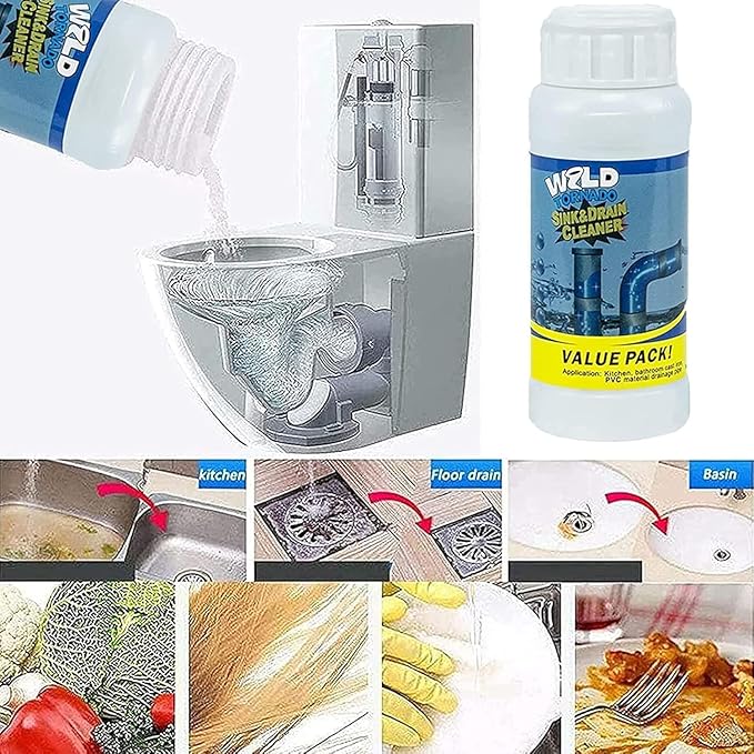 Upgraded Drain Cleaner, Wild Tornado Sink And Drains, Fast Foaming, Multi-functional Pipe Cleaning Tool for Home Kitchen Toilet (1pcs)