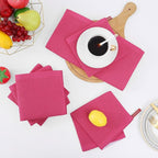 Homaxy 100% Cotton Waffle Weave Kitchen Dish Cloths, Ultra Soft Absorbent Quick Drying Dish Towels, 12 x 12 Inches, 6-Pack, Hot Pink