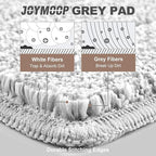 JOYMOOP Microfiber Flat Mop Pads, Washable Replacement Refills for Mop Bucket Set, 13 Inch, Pack of 4, Grey