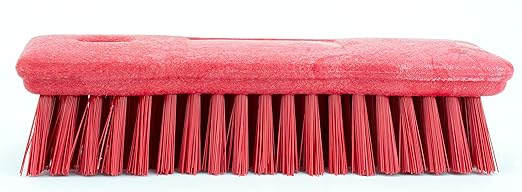 SPARTA Comfort Grip Scrub Brush Hand Brush for Bathroom, Kitchens, Countertop, Plastic, 8 Inches, Red