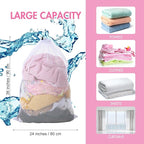 Berlune 30 Pack 24 x 36 Inches Large Mesh Bags for Laundry, Wash bags, Sturdy Mesh Material Closed with Drawstring, Factory, University, Dormitory, Travel and Apartment Dweller (White)