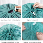 Polecasa Heavy Duty Large Mesh Laundry Bags with ID Tag and Locking Drawstring Closure - 2 Pack, 24 x 36 inches - Laundry Hamper Liner, Washable Laundry Bag for Travel, Sports, Dorms (Aqua)