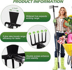 Walensee Hoe Garden Tool, 63 Inch Garden Hoe with Adjustable Long Handle for Weeding, 5-Tines Hoe Cultivator 2 in 1 Hand Weeder Tools for Yard Lawn Planting Gardening Digging
