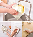 KitchLife Microfiber Cleaning Cloth Roll, 100 Pack - Tear-Away Microfiber Paper Towels, Lint-Free, Reusable, Washable for Kitchen, Car, Dishes, and Sensitive Surfaces (Sand Beige)