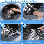 Washing Machine Crevice Cleaning Brush, 7 Pcs Cleaning Supplies Tools,Front Load Washer Machine Cleaner Accessories, 2 Pcs Drum Laundry Cleaner Brush and 5 Pcs Hard Brushes Crevice Parts Washer Brush