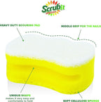 Scrub Sponge by Scrubit –Multipurpose Cellulose Cleaning Sponges with Non Scratch Scouring Pad for Dishes, Pots, Pans, Glass Cooktop - Super Absorbent - Unique Shape to Protect Nails: 12 Pack