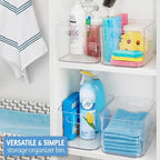 STORi Bliss 10" x 6" Open Clear Pantry Organizer Bin, Plastic Containers with Handle for Kitchen, Fridge, Cabinet, Closet, Bathrom, Undersink Storage Made in USA