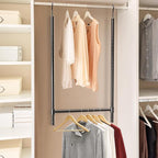 Simple Houseware Adjustable Closet Hanging Rod, Black