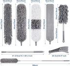 9PCS Dusters for Cleaning,Extendable Microfiber Duster with Extension Pole Up to 100'',Bendable Washable and Reusable Dusters Kit for Ceiling Fans, High Ceilings,Blinds,Furniture and Cars