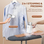 Newbealer Dual Voltage Garment Steamer - 120V/220V, 1200W Powerful Steamer for Clothes, Home & Travel Use, Horizontal & Vertical Steaming, 20s Heat-up, Foldable, 1.72lbs, 180ml (Gold)