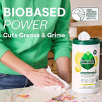 Seventh Generation Multi Surface Wipes, Pack of 3, for all purpose cleaning, lemon zest scent with 100% essential oils and botanical ingredients, 70 ct each