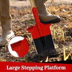 Slayer of Grass 47.2" Steel Square Garden Spade, Flat Shovel for Digging, Planting & Edging, Heavy Duty Trenching Shovel with Serrated Edges